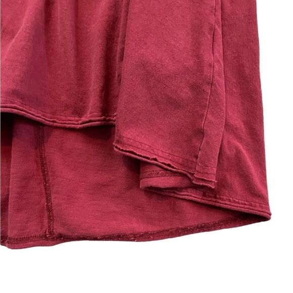 WE THE FREE Oversized Cropped Long Sleeve Shirt Red Size Medium - Picture 5 of 7